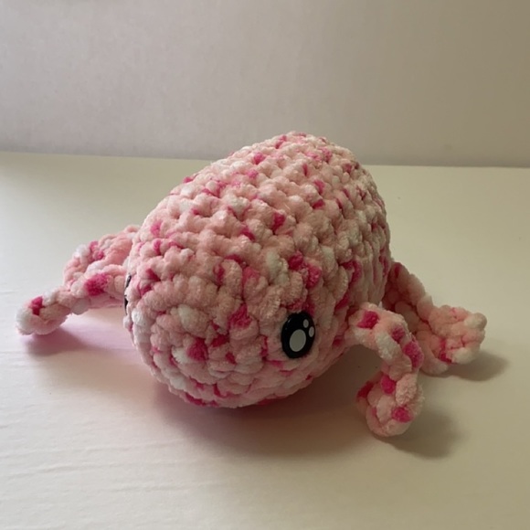 Crochet frog pink multicolor - Picture 2 of 9